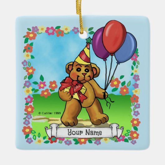 Bear Birthday Party Ornamente (Vorderseite)
