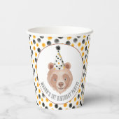Bear Birthday Party Paper Cups - Aquarellteddy Pappbecher (Rückseite)