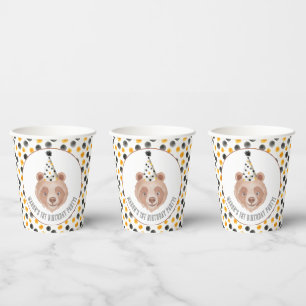 Bear Birthday Party Paper Cups - Aquarellteddy Pappbecher