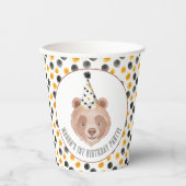 Bear Birthday Party Paper Cups - Aquarellteddy Pappbecher (Vorderseite)