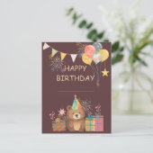 Bear Birthday Postkarte (Stehend Vorderseite)
