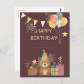 Bear Birthday Postkarte (Vorne/Hinten)