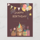 Bear Birthday Postkarte (Vorderseite)