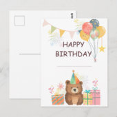 Bear Birthday Postkarte (Vorne/Hinten)