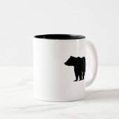 Bear Black Silhouette Mounving Zweifarbige Tasse (VorderseiteRechts)