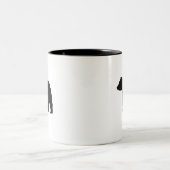 Bear Black Silhouette Mounving Zweifarbige Tasse (Mittel)