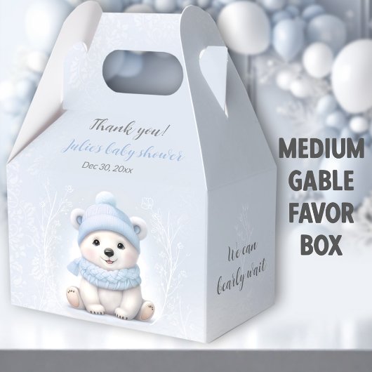 Bear Blue Baby Dusche Medium für Vorwartung Polar  Geschenkschachtel