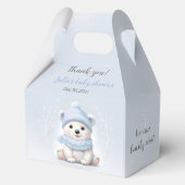 Bear Blue Baby Dusche Medium für Vorwartung Polar  Geschenkschachtel (Rückseite)