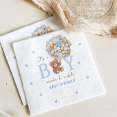 Bear Blue Balloon Baby Boy Dusche Serviette