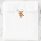 Bear Blue Balloon TEAM BOY Gender Reveal Game Runder Aufkleber (Tasche)