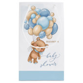 Bear Blue Balloons Baby Showbeutel Kleine Geschenktüte (Rückseite)
