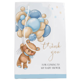 Bear Blue Balloons Baby Showbeutel Mittlere Geschenktüte