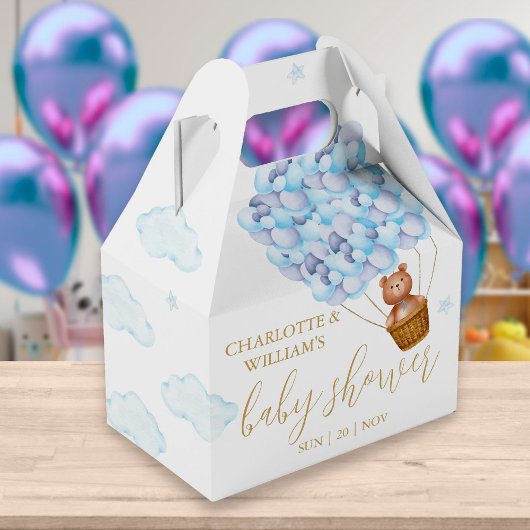 Bear Blue Balloons Baby Showdusche Geschenkschachtel