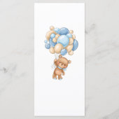 Bear Blue Balloons Baby Showmenü Menükarte (Rückseite)