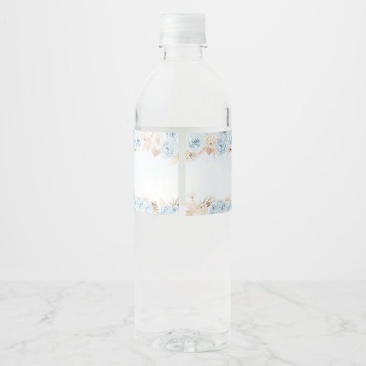 Bear Blue Bear Baby Dusche abwarten Wasserflaschenetikett (Rückseite)