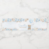 Bear Blue Bear Baby Dusche abwarten Wasserflaschenetikett (Einzelnes Label)