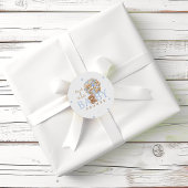 Bear Blue Bearly wait Baby Dusche Runder Aufkleber