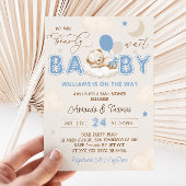 Bear Blue Bearly Wait Boy Baby Dusche Einladung