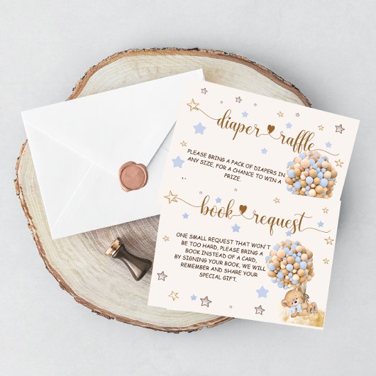 Bear Blue Books for Baby & Diaper Raffle Begleitkarte
