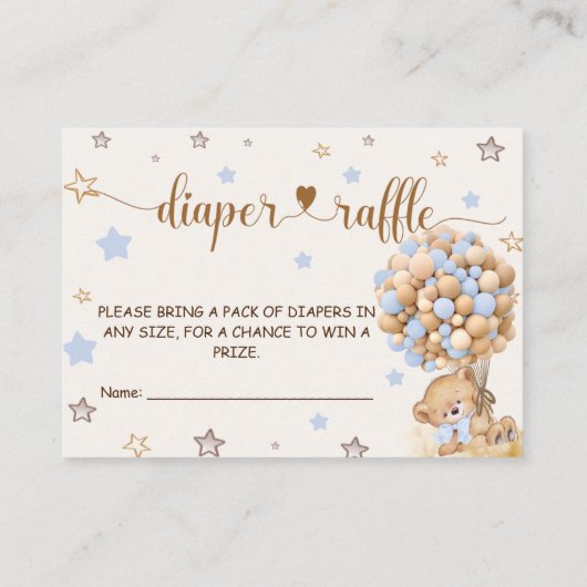 Bear Blue Books for Baby & Diaper Raffle Begleitkarte (Rückseite)