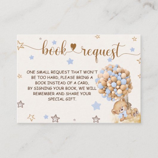 Bear Blue Books for Baby & Diaper Raffle Begleitkarte (Vorderseite)