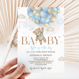 Bear Blue Boy Baby Dusche Einladung
