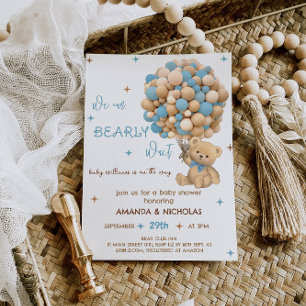 Bear Blue Boy Dusche warten Einladung