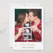 Bear Blue Boy Foto Babydusche Einladung (Rückseite)