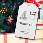 Bear Blue Boy Winter Baby Showdusche Geschenkanhänger