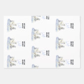 Bear Blue Boy Winter Baby Showdusche Geschenkpapier Set (Vorderseite 2)