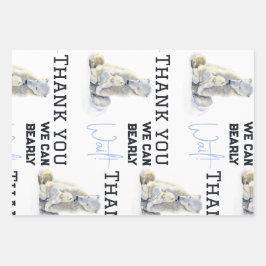 Bear Blue Boy Winter Baby Showdusche Geschenkpapier Set