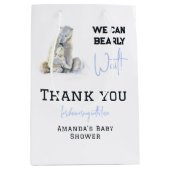 Bear Blue Boy Winter Baby Showdusche Mittlere Geschenktüte (Vorderseite)