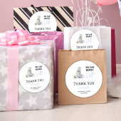 Bear Blue Boy Winter Baby Showdusche Runder Aufkleber