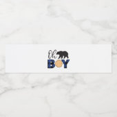 Bear Blue Buffalo karierte Babydusche Wasserflaschenetikett (Einzelnes Label)