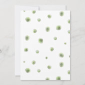 Bear Blue Floral Greenery Taufe Girl Einladung (Rückseite)