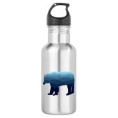 Bear Blue Forest Mountains Edelstahlflasche (Vorderseite)