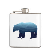 Bear Blue Forest Mountains Flachmann (Vorderseite)