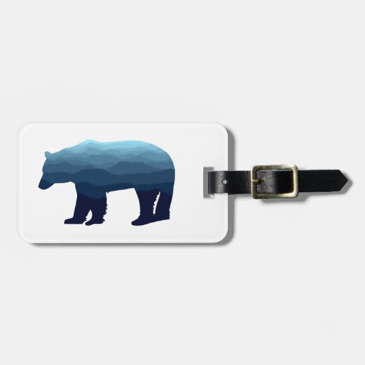 Bear Blue Forest Mountains Gepäckanhänger (Vorderseite horizontal)