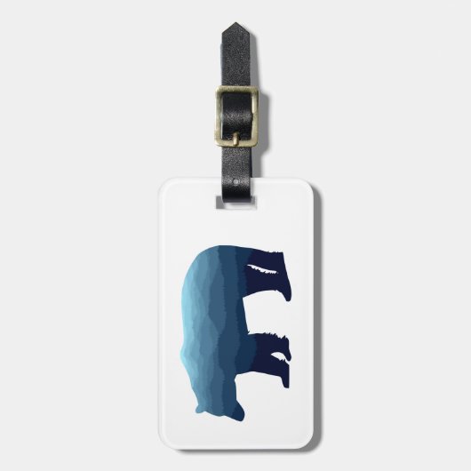 Bear Blue Forest Mountains Gepäckanhänger (Vorderseite vertikal)