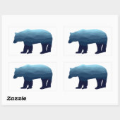 Bear Blue Forest Mountains Rechteckiger Aufkleber (Blatt)