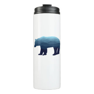 Bear Blue Forest Mountains Thermosbecher