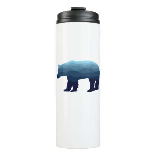 Bear Blue Forest Mountains Thermosbecher (Vorderseite)