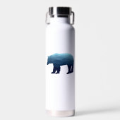 Bear Blue Forest Mountains Trinkflasche (Vorne)