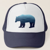 Bear Blue Forest Mountains Truckerkappe (Vorderseite)