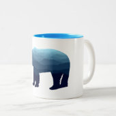 Bear Blue Forest Mountains Zweifarbige Tasse (VorderseiteRechts)