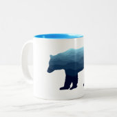 Bear Blue Forest Mountains Zweifarbige Tasse (Vorderseite Links)
