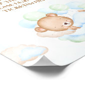 Bear Blue Green Boy Baby Dusche Windeln Raffle Sch Poster (Ecke)