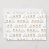 Bear Blue Train Baby Dusche Einladung (Rückseite)