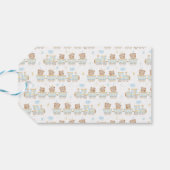Bear Blue Train Baby Dusche Vielen Dank Geschenkanhänger (Rückseite Horizontal)