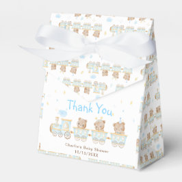 Bear Blue Train Baby Dusche Vielen Dank Geschenkschachtel